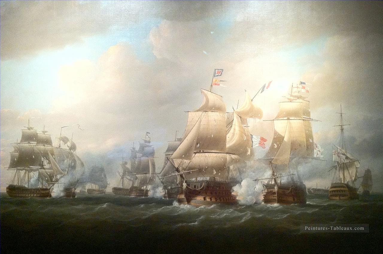 L’action de Duckworth au large de San Domingo 6 février 1806 Nicholas Pocock Batailles navale Peintures à l'huile
